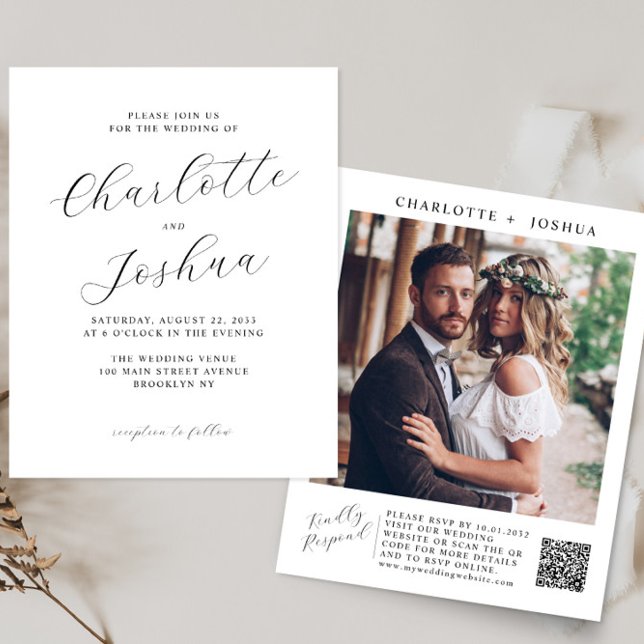 Budget Elegant Minimalist Details QR Photo Wedding (Creator Uploaded)