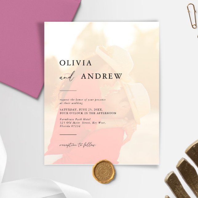 Budget Elegant Minimalist Photo Wedding Invitation (Creator Uploaded)