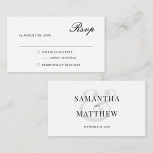 BUDGET Elegant Minimalist Wedding RSVP Note Card