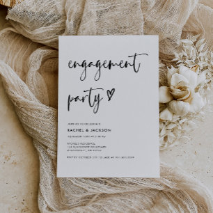 Budget Elegant Modern Engagement Party Invitation