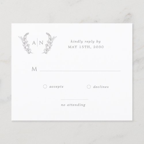 Budget elegant modern monogram wedding RSVP Flyer