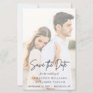 Budget Elegant Modern Script Wedding Save the Date
