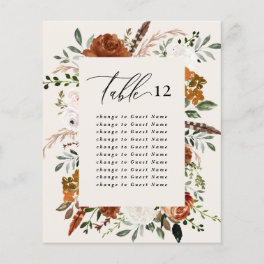 Budget elegant natural floral table seating plan