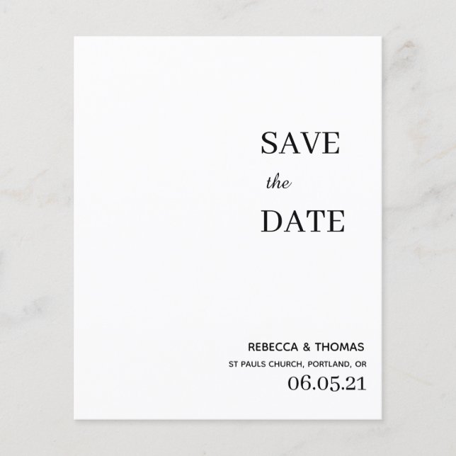 budget elegant non photo save the date flyer (Front)