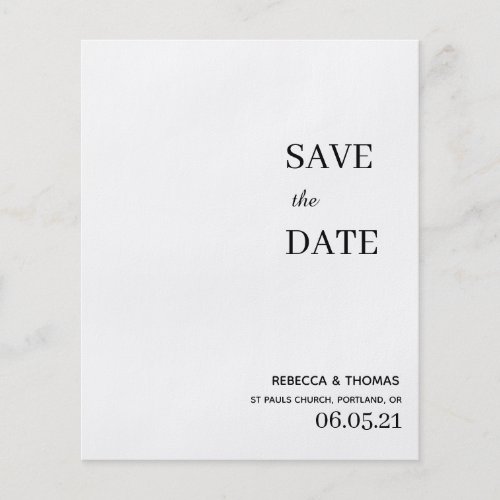 budget elegant non photo save the date flyer