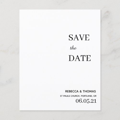 budget elegant non photo save the date flyer