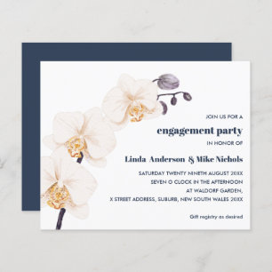 BUDGET Elegant Orchid Branch White Navy wedding