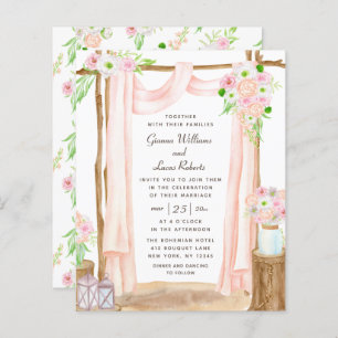 Budget Elegant Outdoor Watercolor Floral Wedding