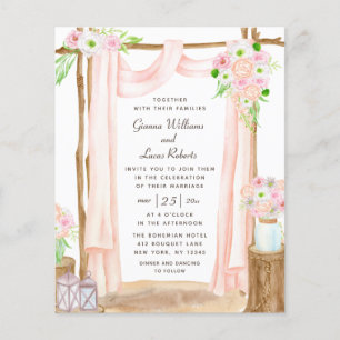 Budget Elegant Outdoor Watercolor Floral Wedding Flyer
