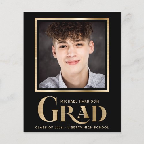 Budget Elegant Photo Black Gold Graduation