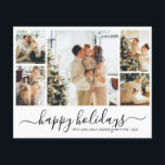 Budget Elegant Photo Collage Happy Holidays Flyer<br><div class="desc">Budget Elegant Calligraphy Simple Black, Gray and White 5 Photo Collage "Happy Holidays" Script Holiday Paper Flyer. This festive, minimalist, five (5) photo holiday flyer features a pretty photo collage and says „Happy Holidays”! The greeting text is written in a beautiful hand lettered swirly swash-tail font type. On the reverse...</div>