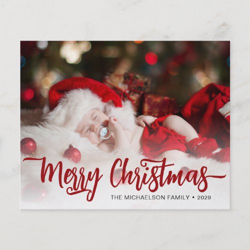 Budget Elegant Photo Merry Christmas Holiday Card  Flyer
