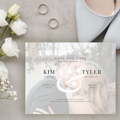 Budget elegant photo modern wedding save the date flyer