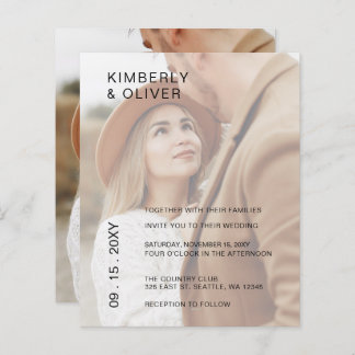 Budget Elegant Photo Overlay Wedding Invitation