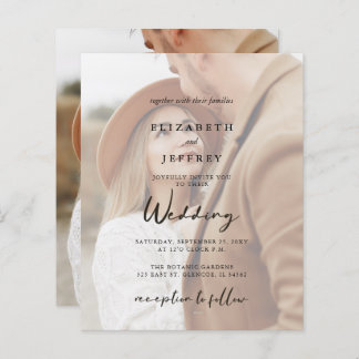 Budget Elegant Photo Overlay Wedding Invitation