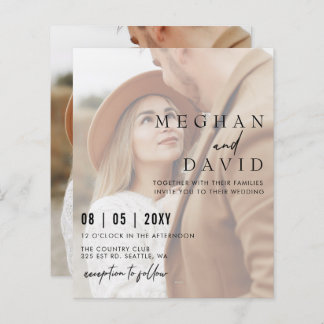 Budget Elegant Photo Overlay Wedding Invitation