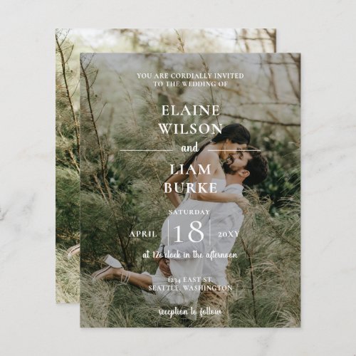 Budget Elegant Photo Overlay Wedding Invitation