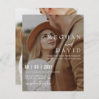 Budget Elegant Photo Overlay Wedding Invitation