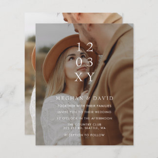 Budget Elegant Photo Overlay Wedding Invitation