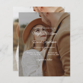 Budget Elegant Photo Overlay Wedding Invitation