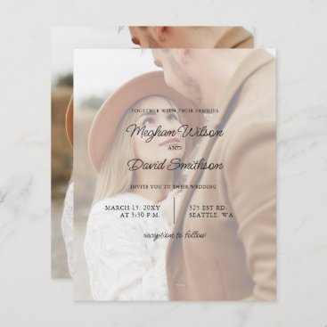 Budget Elegant Photo Overlay Wedding Invitation