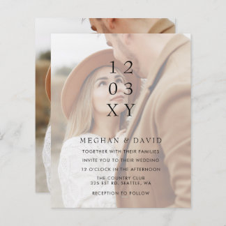 Budget Elegant Photo Overlay Wedding Invitation