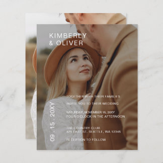 Budget Elegant Photo Overlay Wedding Invitation