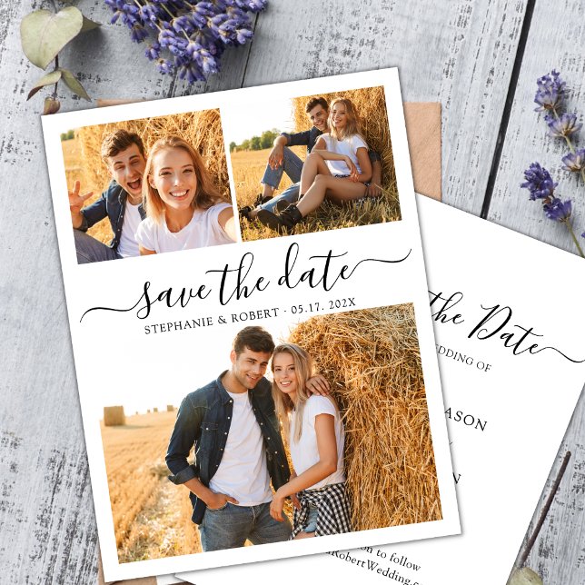 Budget Elegant Photo Wedding Save The Date Card (Creator Uploaded)