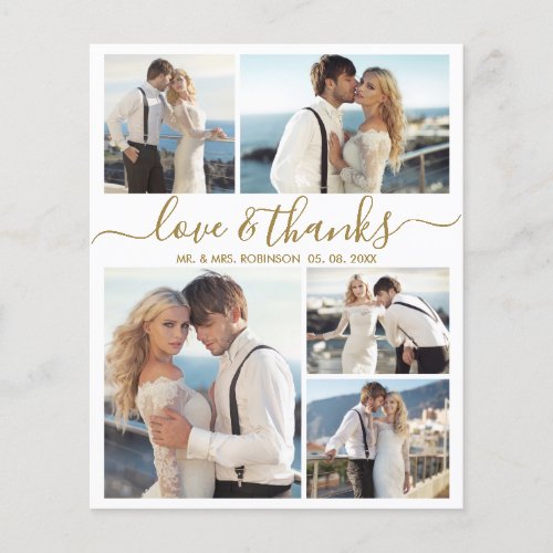 Budget Elegant Photo Wedding Thank You Card