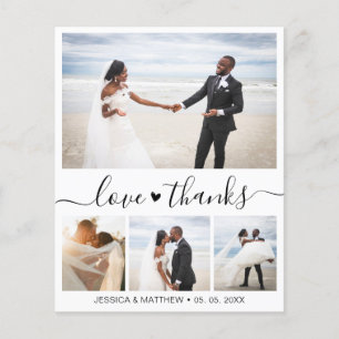 Budget Elegant Photo Wedding Thank You Card