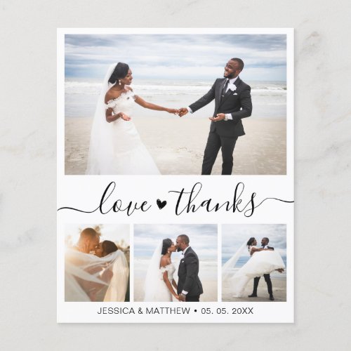 Budget Elegant Photo Wedding Thank You Card 