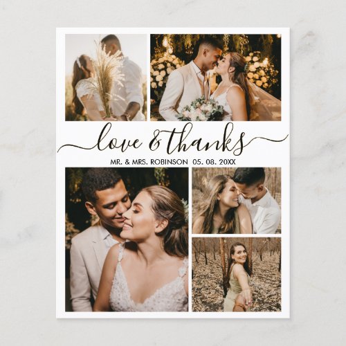 Budget Elegant Photo Wedding Thank You Flyer