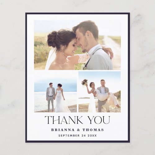 Budget Elegant Photo Wedding Thank You Flyer