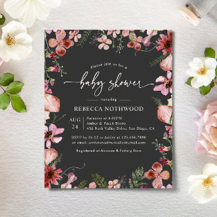 Budget Elegant Pink Peachy Shower Invitation