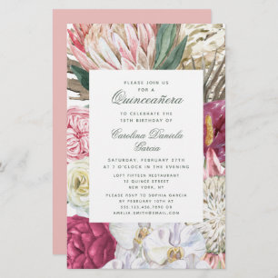 Budget Elegant Quinceañera Watercolor Floral