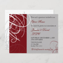Budget Elegant Red Gray Corporate Party Invitation