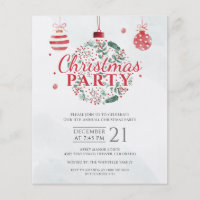 Budget Elegant Red Green Christmas Holiday Party Flyer