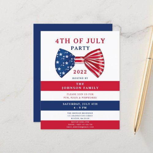Budget Elegant Red White Blue 4th Of July