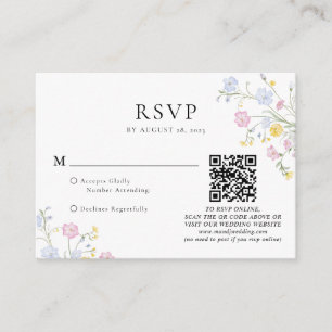 Budget Elegant Rococo Floral Crest Wedding QR Code Enclosure Card