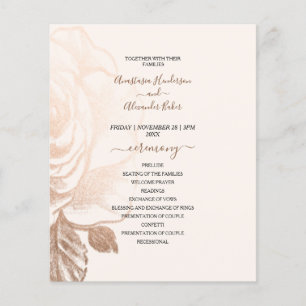 Budget Elegant Roses Wedding Program card. Flyer
