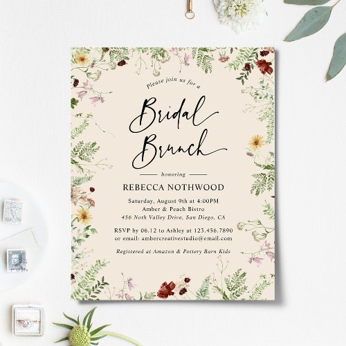 Budget Elegant Rustic Bridal Brunch Invitation