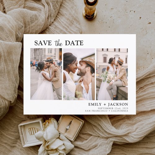 Budget Elegant Save the Date 3 Photo Flyer