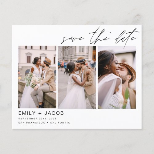 Budget Elegant Save the Date 3 Photo Invitation Flyer