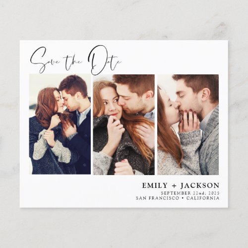 Budget Elegant Save the Date 3 Photo Invitations