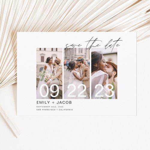 Budget Elegant Save the Date 3 Photo Invitations