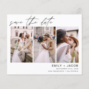 Budget Elegant Save the Date 3 Photo Invitations Flyer