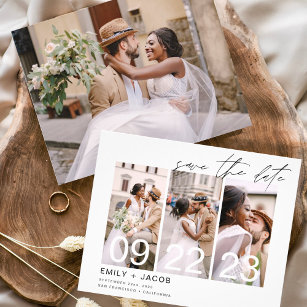 Budget Elegant Save the Date 3 Photo Invitations Flyer