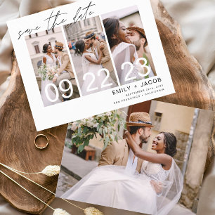 Budget Elegant Save the Date 4 Photo Invitations Flyer