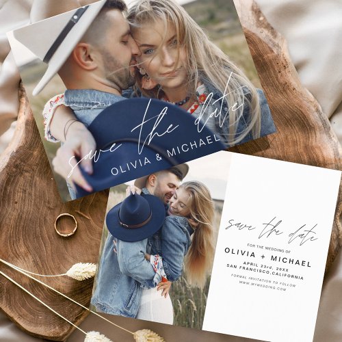 Budget Elegant Save the Date Handwritten Photo