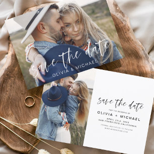 Budget Elegant Save the Date Handwritten Photo